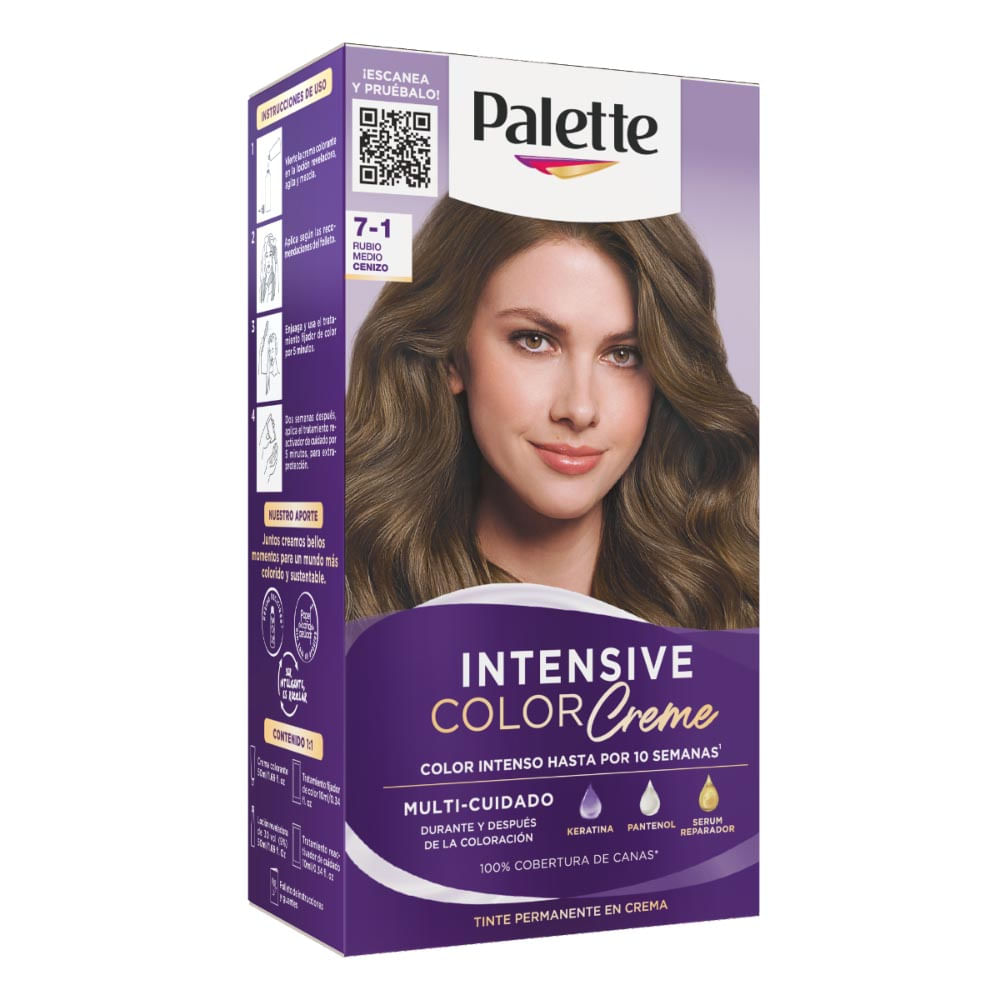 Tinte de Cabello Palette Intensive Color Creme 7-1 Rubio Medio Cenizo