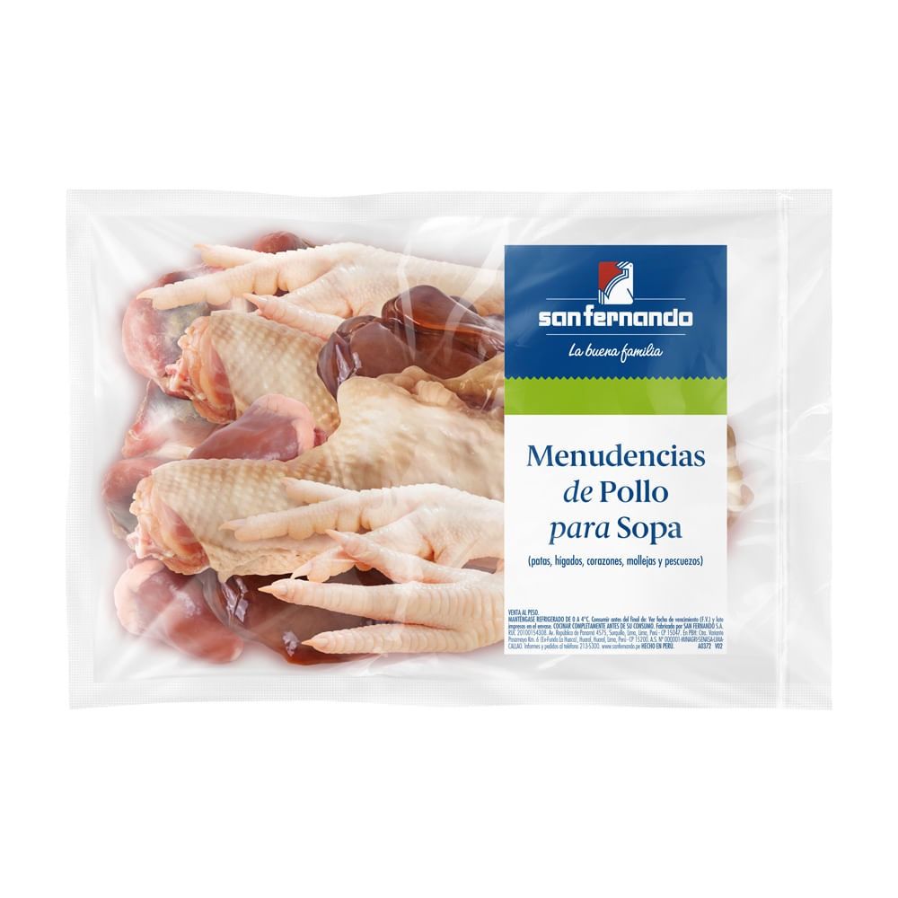 Menudencia de Pollo para Sopa San Fernando x kg