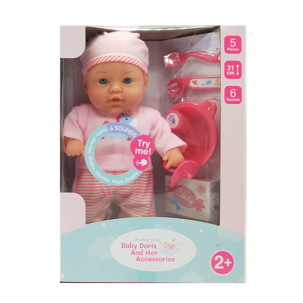Baby Doris Mother Love y sus accesorios