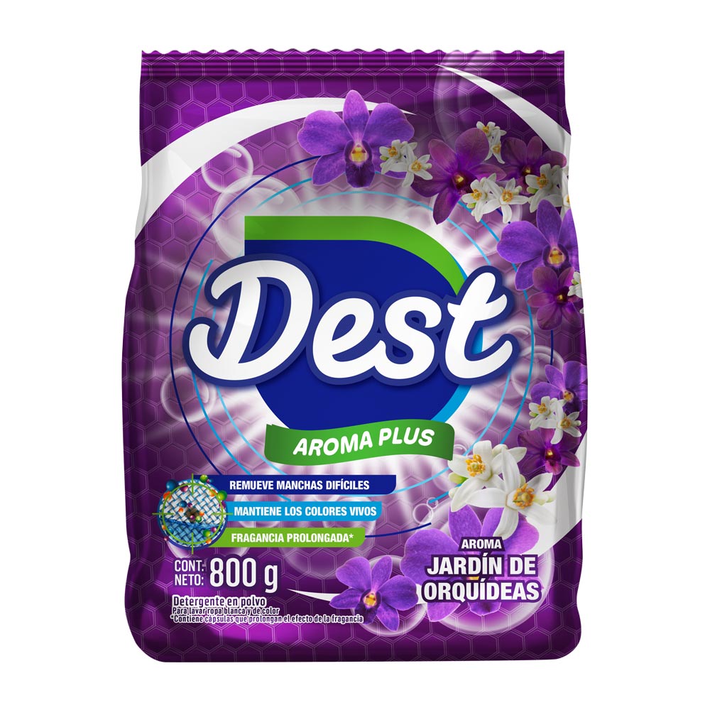 Detergente en Polvo Dest Aroma Plus Orquídeas 800g