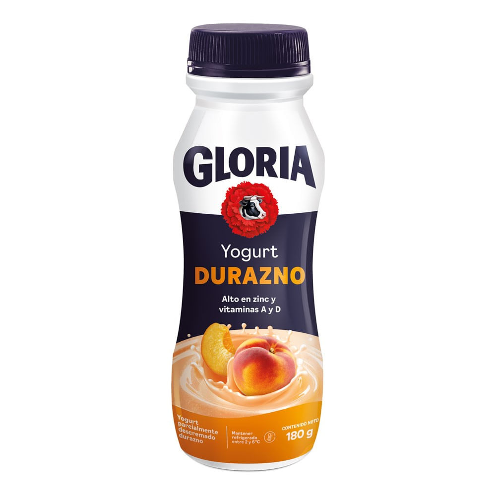 Yogurt Bebible Gloria Durazno Botella 180g