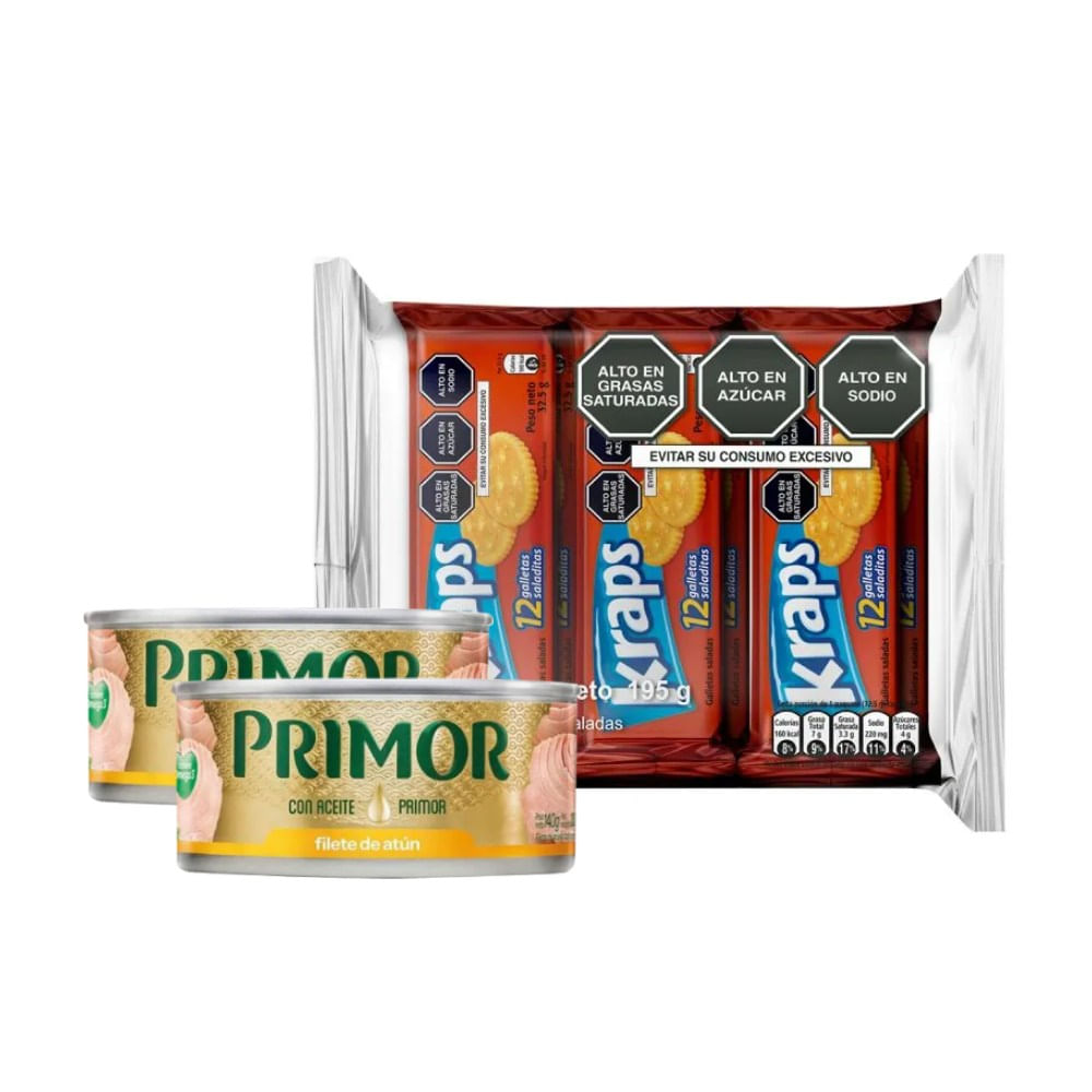 Galleta Kraps 6un + Filete de Atún en Aceite Primor 2un