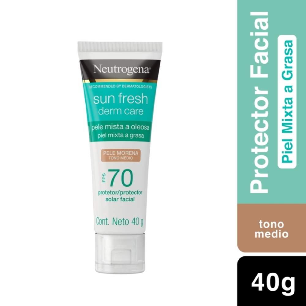 Protector Solar Facial NEUTROGENA Sun Fresh Derm Care Tono Medio FPS 70 Frasco 40g