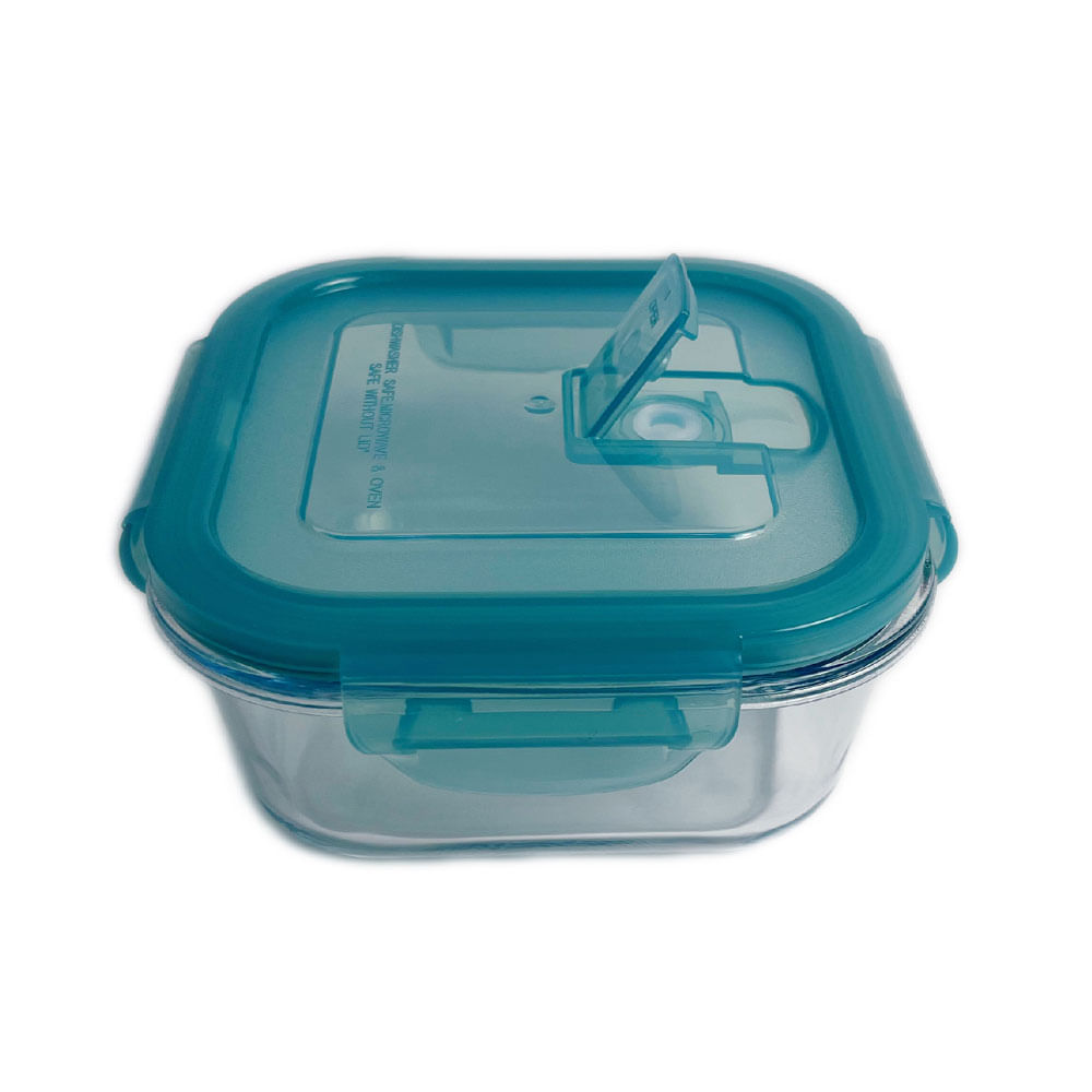 Contenedor Krea Hermético Vidrio Cuadrado 0.4L