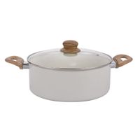 Olla Krea Cerámica Mango Sim Madera 24cm