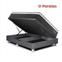 Cama Boxet Paraíso Pocket Star Queen Gris