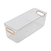 Canasto Krea Transparente con Asa Dorada 2.5L