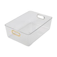 Canasto Krea Transparente con Asa Dorada 4.8L