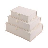 Set 3 Cajas Krea Lino Rectangular