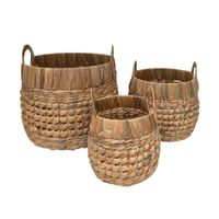 Set 3 Canastos Krea Asa Redonda Fibra Natural