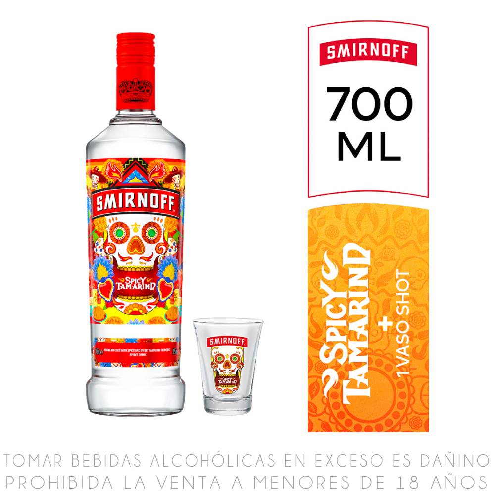 PACK SMIRNOFF SPICY TAMARINDO 700ML+SHOT