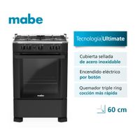 MABE COCINA A GAS 60CM NEGRO CMP6040FN0