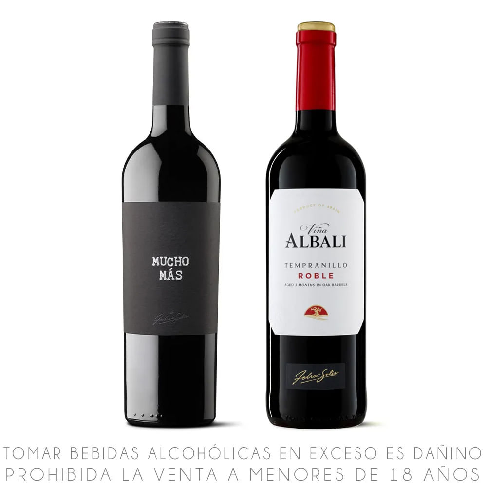 Vino Tinto Mucho Más 750ml + Vino Tinto Viña Albali Roble 750ml