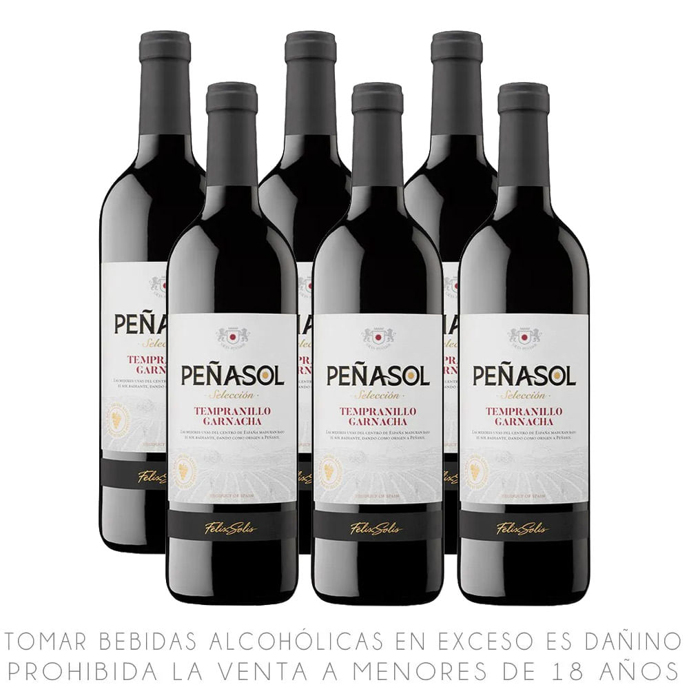 Sixpack Vino Tinto Blend Peñasol Selección Botella 750ml