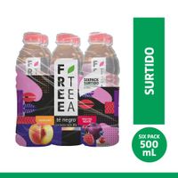 Sixpack Té Negro Free Tea Sabores Surtido Botella 500ml