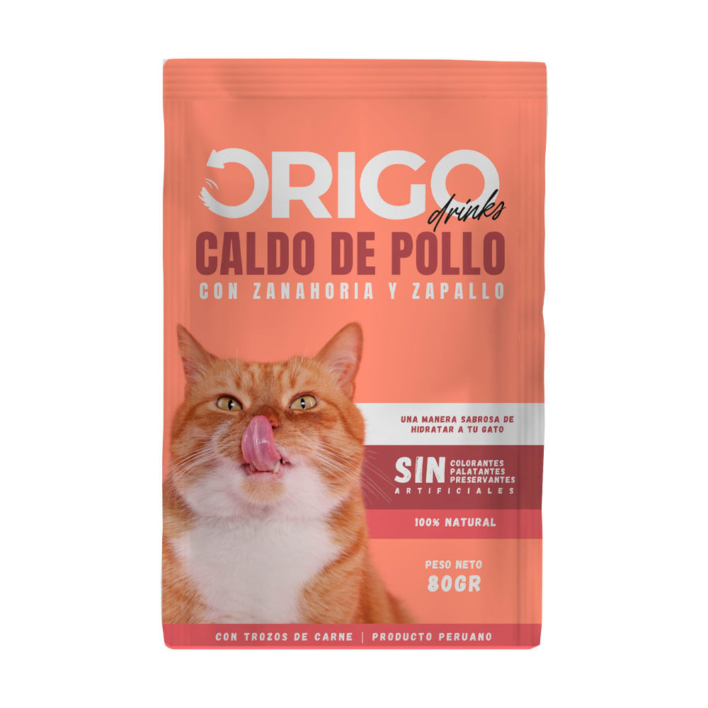 Alimento Húmedo Origo Drinks Caldo de Pollo 80ml