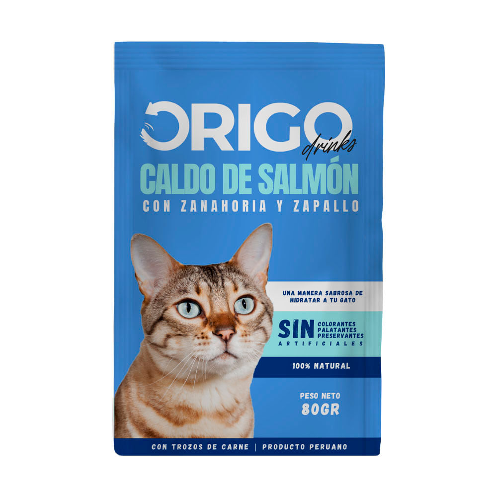 Alimento Húmedo Origo Drinks Caldo de Salmón 80ml