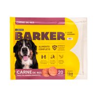 20 Hamburguesas Barker para Perro Carne 1Kg