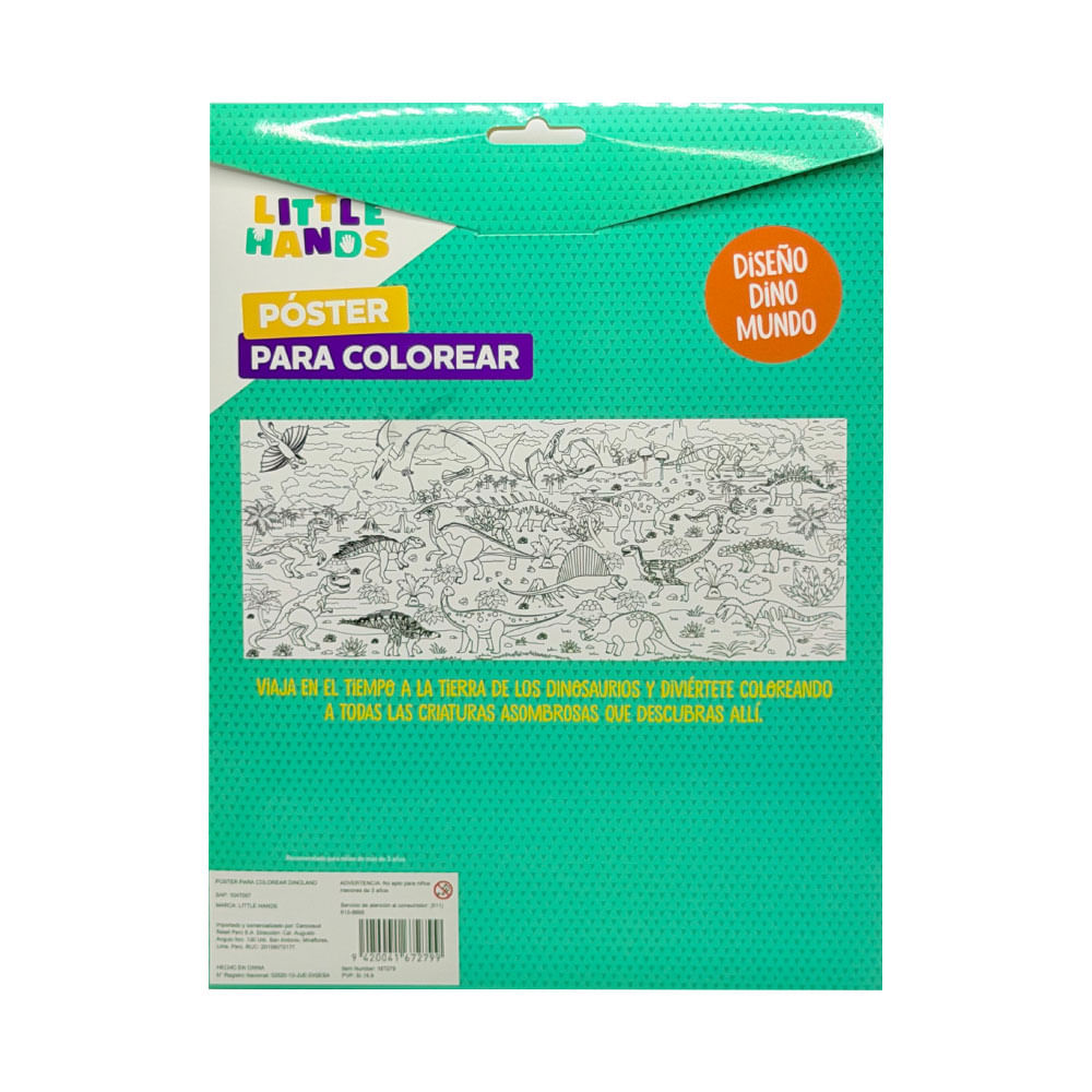 Poster para Colorear Dinoland