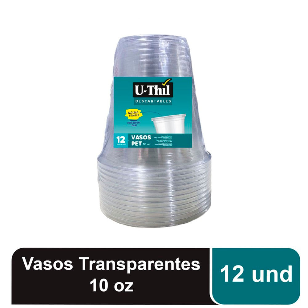 Vaso U-Thil Transparente 10oz 12un