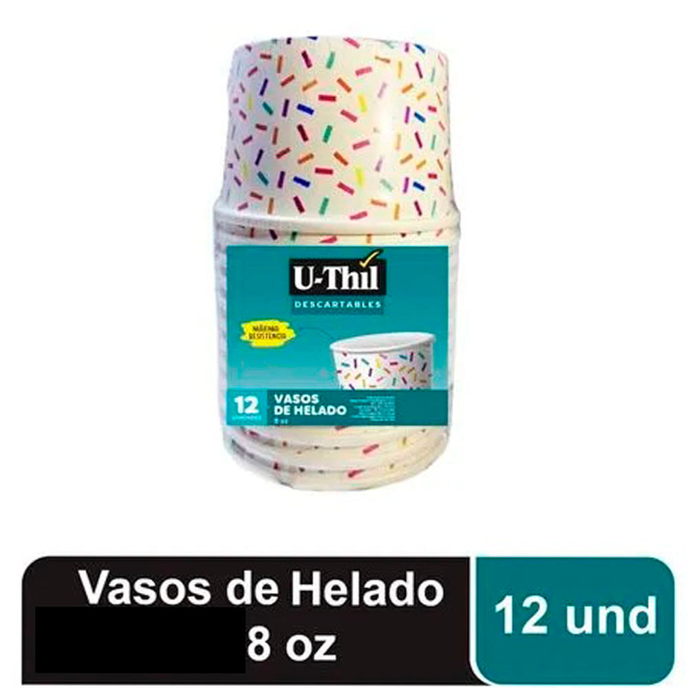Vaso Heladero U-Thil 8oz 12un