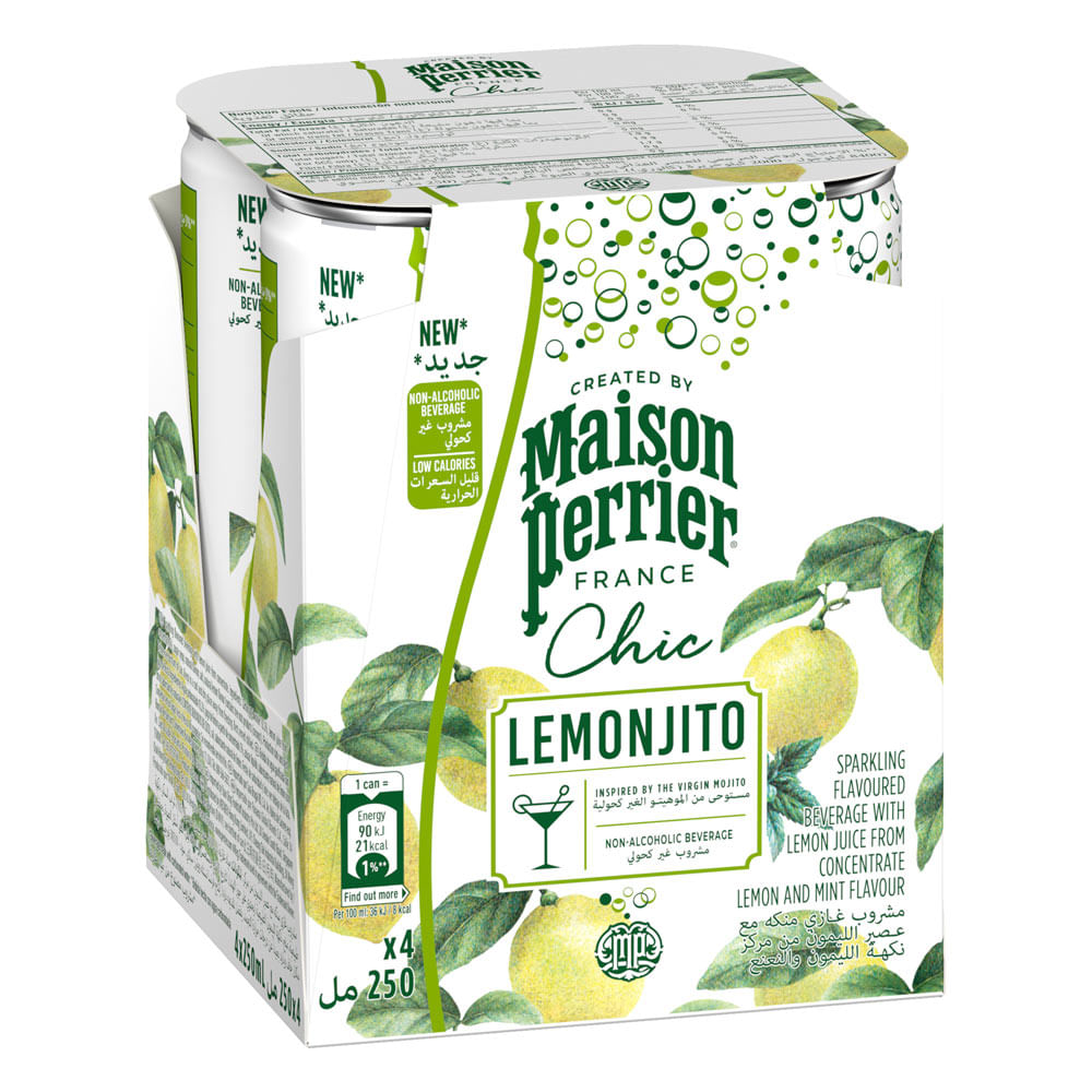 Fourpack Bebida Gasificada Maison Perrier Chic Lemonjito Lata 250ml