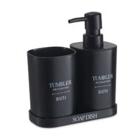 Set de 3 Accesorios Krea Baño Trend Negro