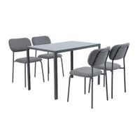 Comedor Alora M+Design 4 Sillas 110x70x75cm Gris