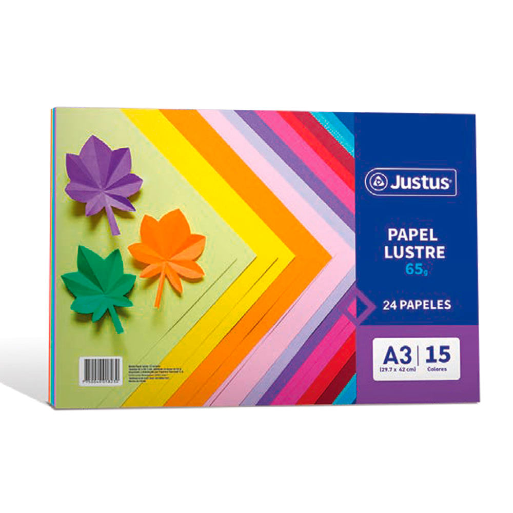 Block Papel Lustre A-3 Justus 24 Hojas