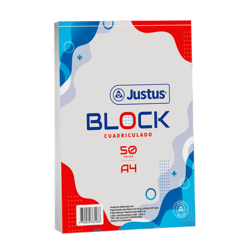 Block A-4 Diseño Justus 50 Hojas