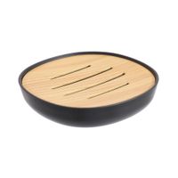 Jabonera Krea Básica Look Madera Negro