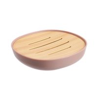 Jabonera Krea Básica Look Madera Taupe