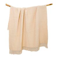 Manta Krea Crinkle Tejeduría Beige