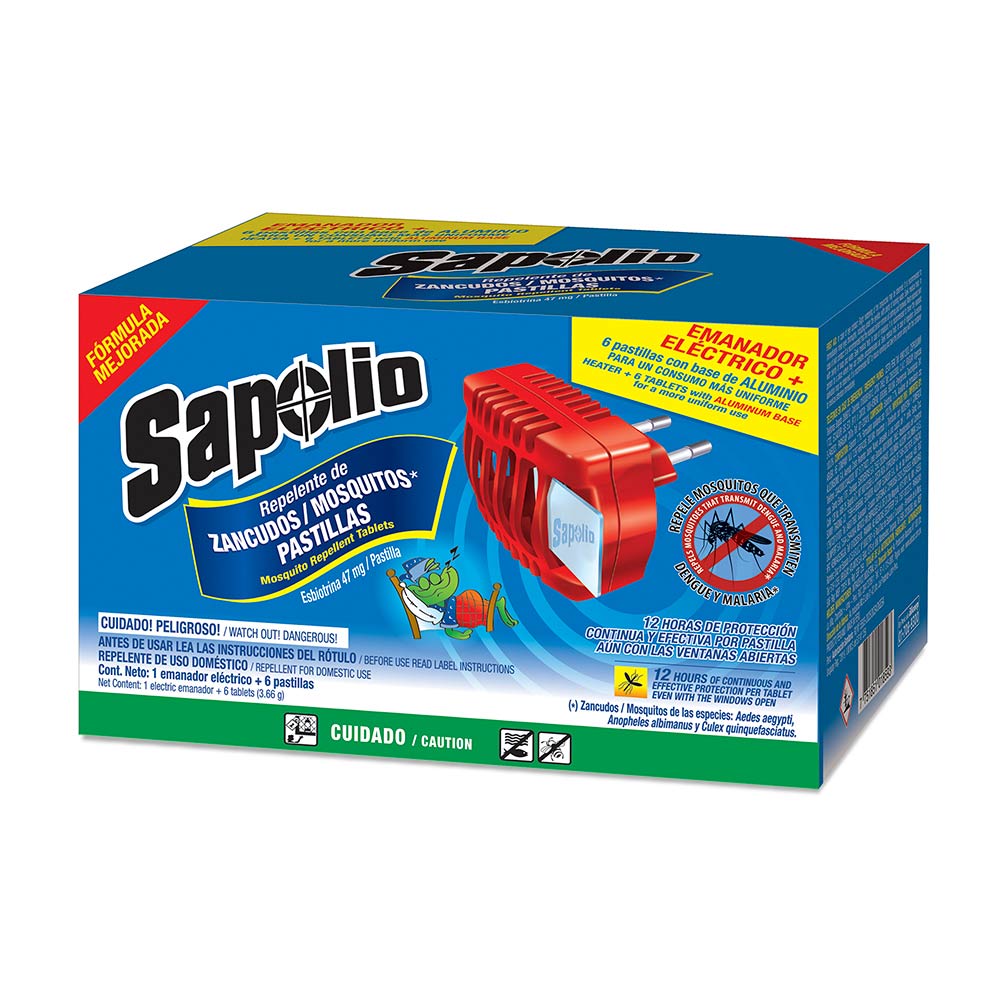 Pastillas Repelentes Sapolio 6un + Emanador Eléctrico