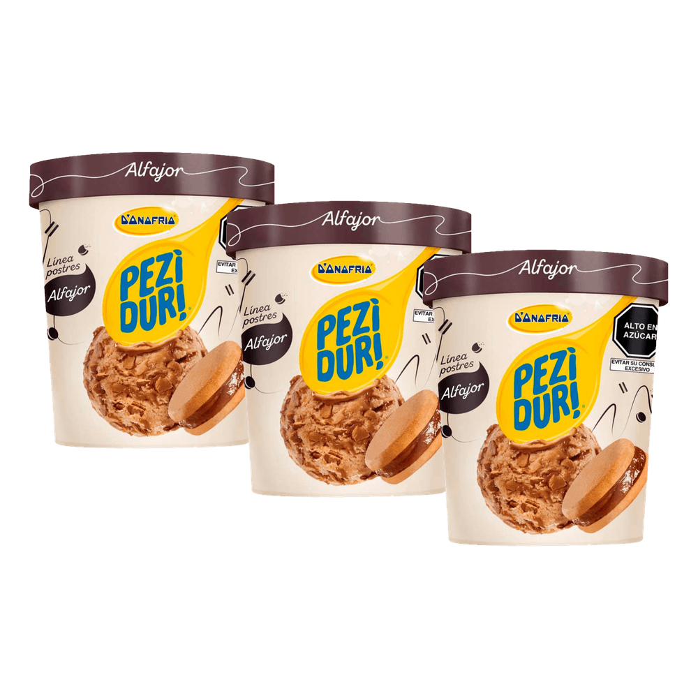 Tripack Helado Peziduri Postres Alfajor 900ml
