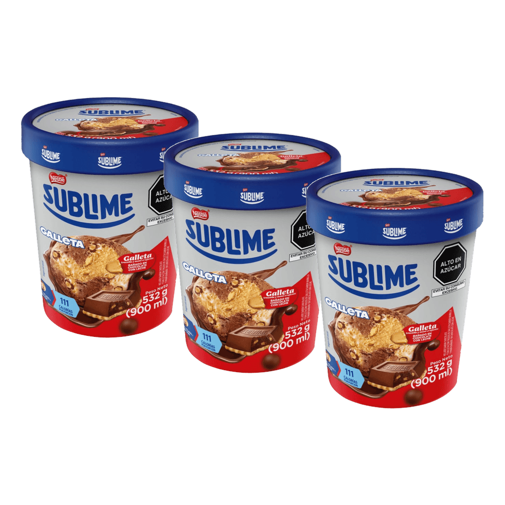 Tripack Helado Donofrio Premium Sublime Galleta 900ml