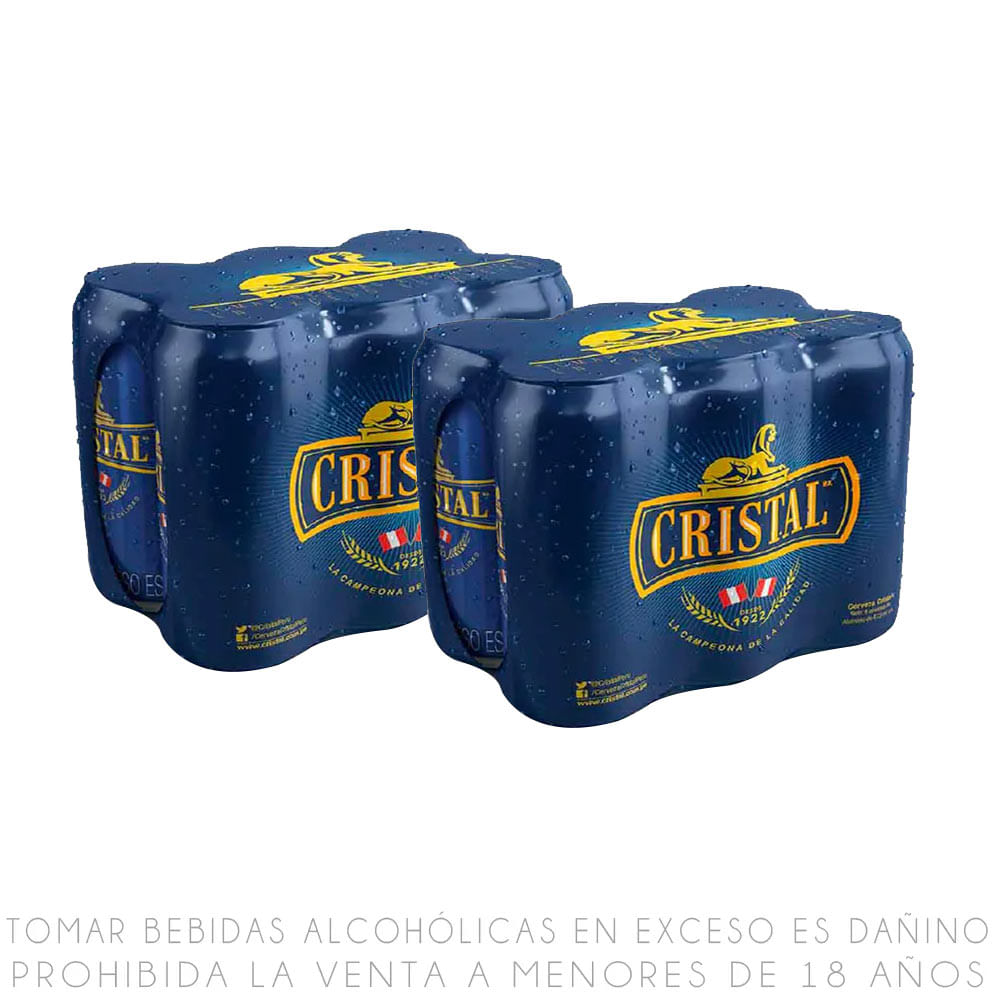 Sixpack x2 Cerveza Cristal Lata 473ml