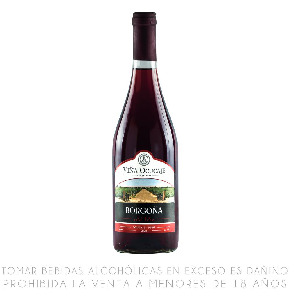 Vino Tinto Ocucaje Semi Seco Borgoña Botella 750 ml