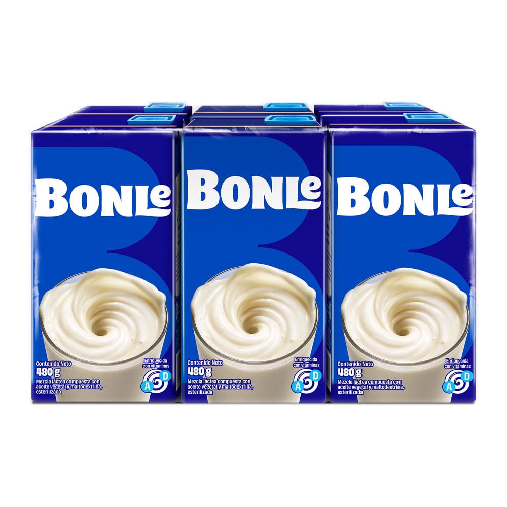 Sixpack Mezcla Láctea Bonlé Familiar Caja 480g
