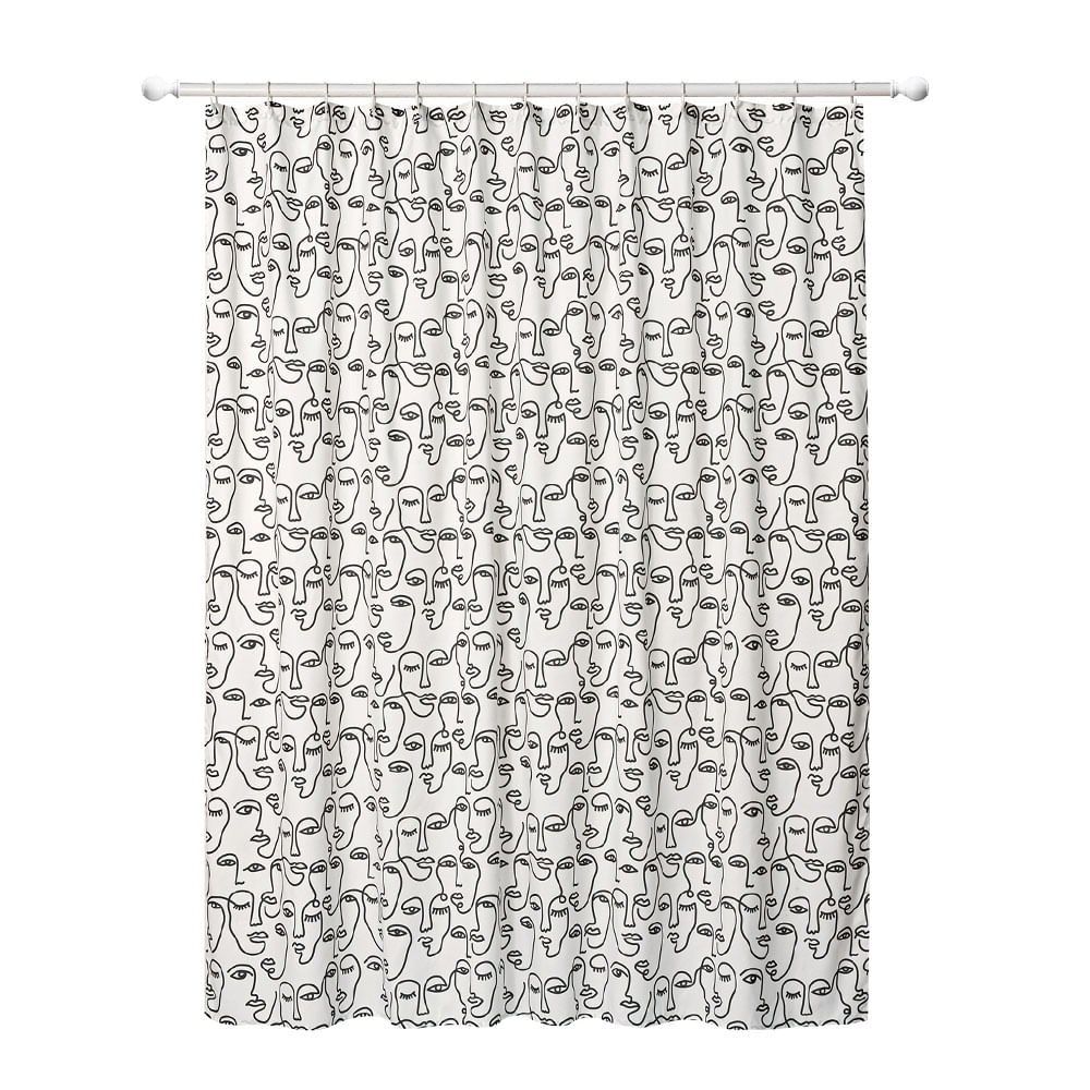 Cortina de Baño Krea Microfibra Rostro