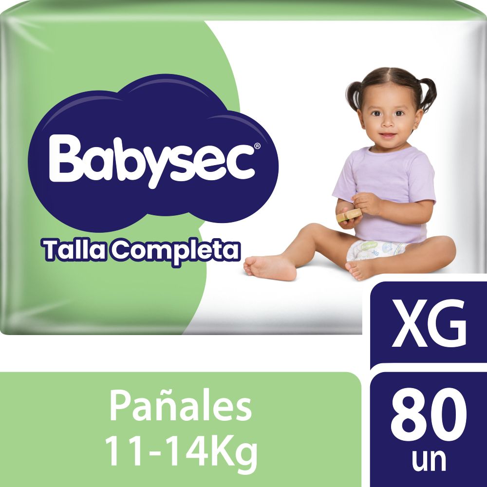 Pañales para Bebé Babysec Talla Completa Talla XG 80un