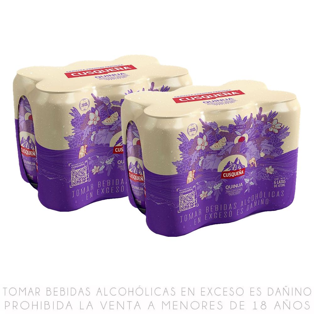 Sixpack x2 Cerveza Cusqueña Quinua Lata 473ml
