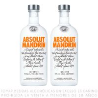 Twopack Vodka Absolut Mandrin Botella 700ml