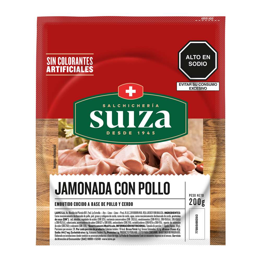 Jamonada con Pollo SALCHICHERÍA SUIZA Paquete 200g