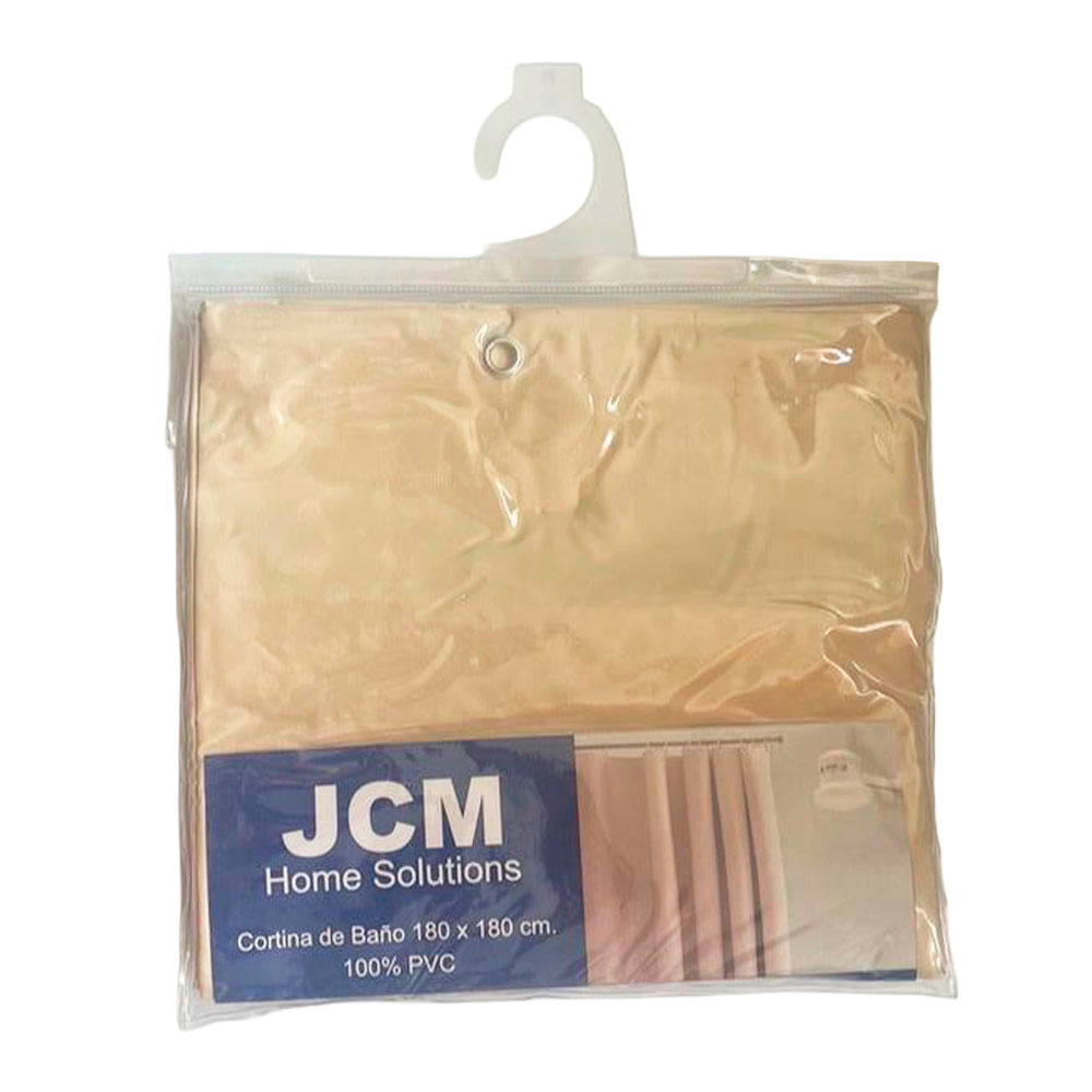 Cortina de Baño PVC Crema Claro Con Broche