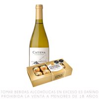 Vino Blanco Chardonnay Catena 750ml + Bombones Ferrero Rocher 8un