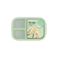 Envase Rectangular Locknlock con 3 Divisiones 980ml Menta