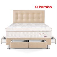 Dormitorio Royal Prince Firme con Cajones 2 Plazas Champagne