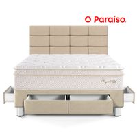 Dormitorio Royal Cloud con Cajones y con Blocks 2 Plazas Champagne