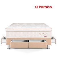 Cama Royal Prince Firme con Cajones 2 Plazas Champagne